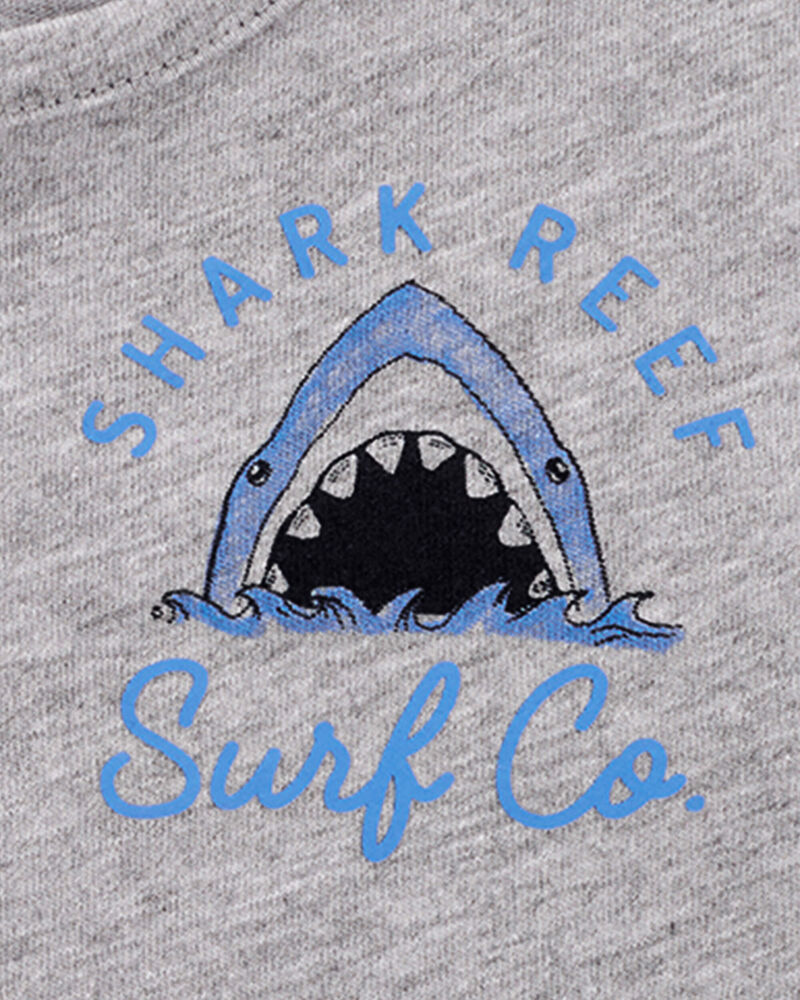 Toddler Boy Shark Slogan Tank - Heather, image 2 of 3 slides