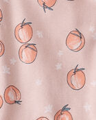 Baby Girl Organic Cotton Pajamas in Peach Print, image 3 of 5 slides