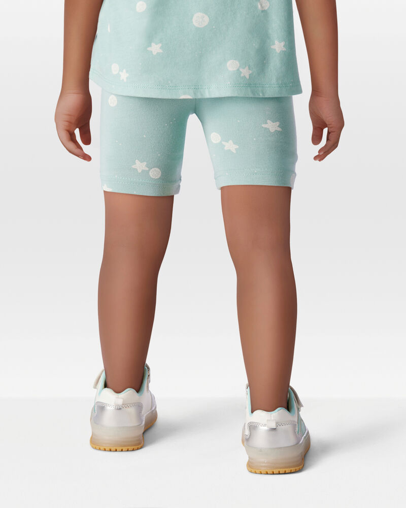 Toddler 2-Piece Starfish Tank Dress & Bike Short Set - Turquoise, image 9 of 9 slides