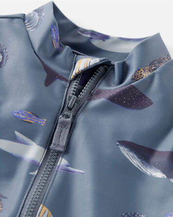Baby Boy Recycled Long Sleeve Rashguard Swimsuit, 