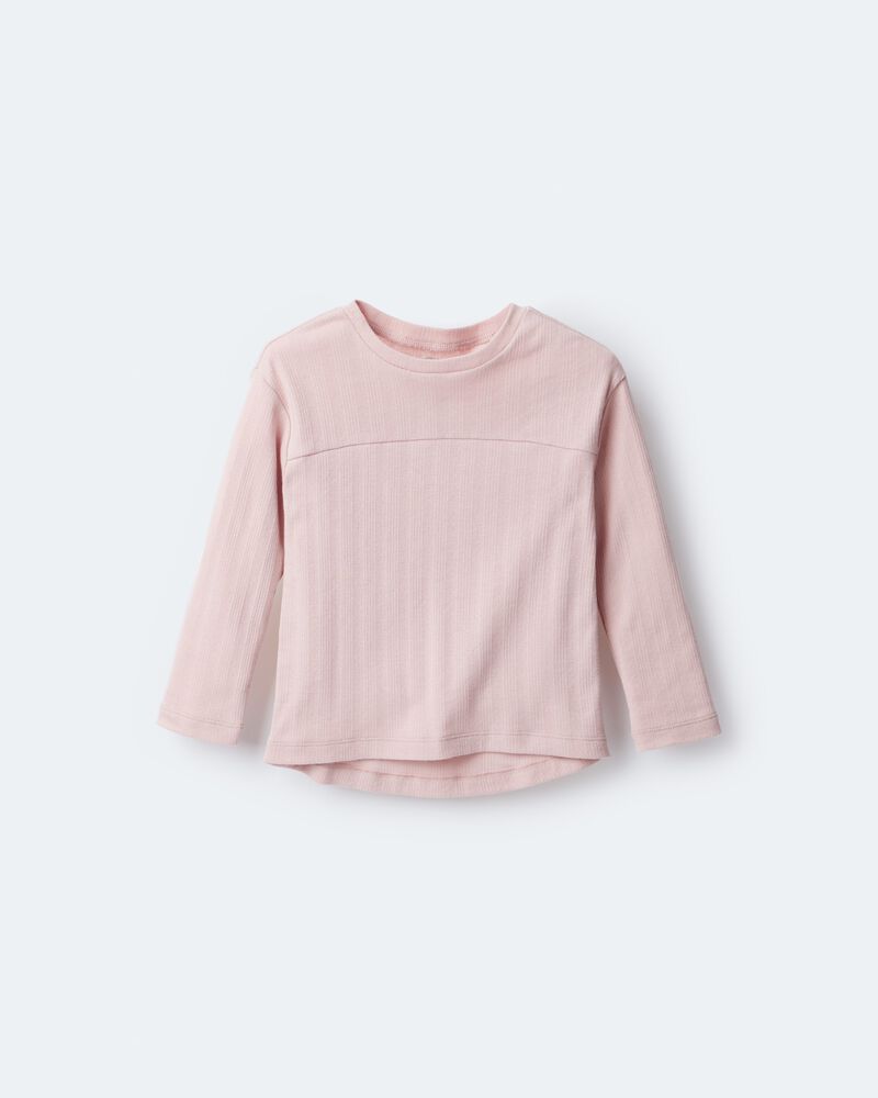 Toddler Girl Pointelle Long-Sleeve Top - Light Pink, image 2 of 6 slides