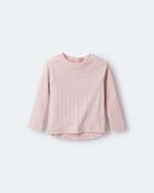 Toddler Girl Pointelle Long-Sleeve Top - Light Pink, image 2 of 6 slides