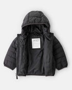 Baby Packable Hooded Puffer Jacket - Black, image 3 of 5 slides