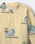 Toddler Half-Zip Long-Sleeve Rashguard in Snail Print- Yellow, image 6 of 6 slides