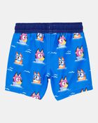 Toddler Boy Bluey&trade; Swim Trunks- Blue, image 2 of 3 slides