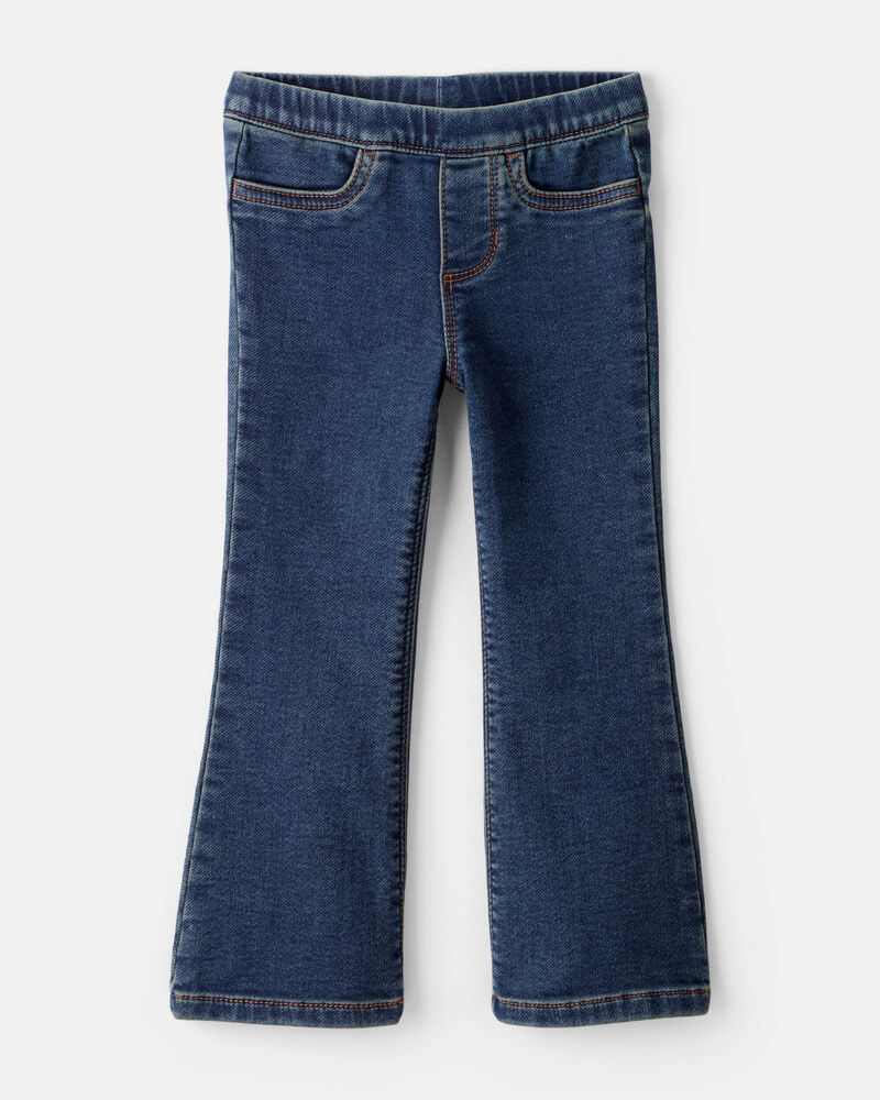 Toddler Girl 2-Piece Floral Top and Denim Pants Set, image 2 of 6 slides