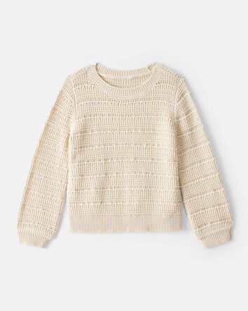Toddler Girl Long-Sleeve Sweater - Ivory, 