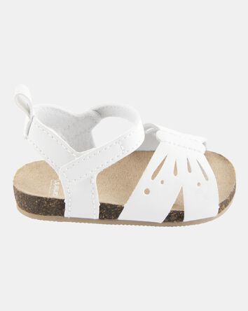 Baby Butterfly Faux Cork Sandals - White, 