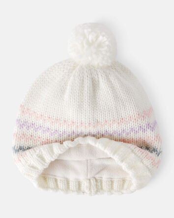 Baby Girl Winter Hat - White, 
