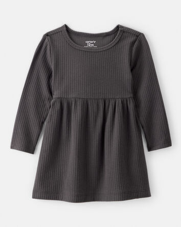 Baby Girl Long-Sleeve Dress - Black, 