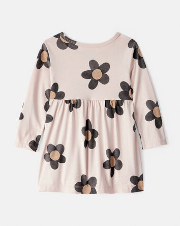 Baby Girl Floral Print Long-Sleeve Dress - Ivory, 