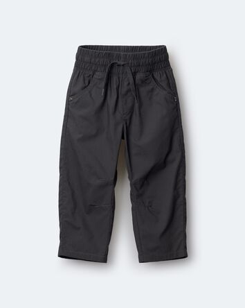 Toddler Boy Canvas Pull-On Pant -  Dark Grey, 