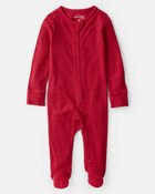 Baby Holiday Red PurelySoft Long-Sleeve Sleep & Play Pajamas - Red, image 1 of 7 slides