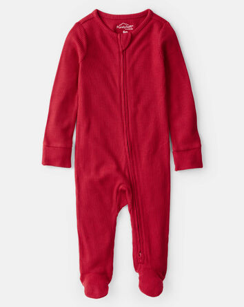 Baby Holiday Red PurelySoft Long-Sleeve Sleep & Play Pajamas - Red, 