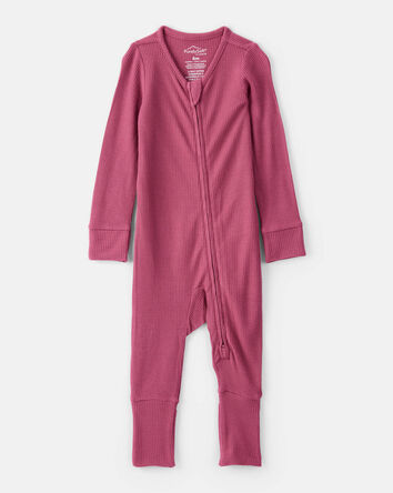 Baby Girl PurelySoft Long-Sleeve Sleep & Play Pajamas - Burgundy, 