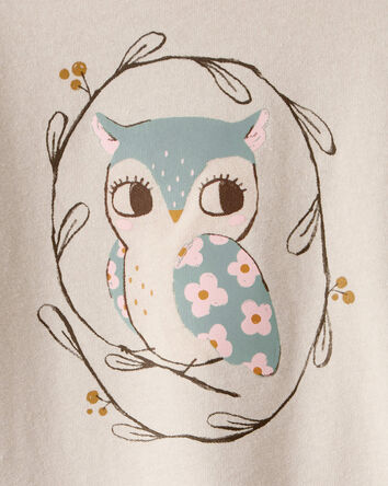 Toddler Girl Owl Long-Sleeve Graphic Tee - Tan, 