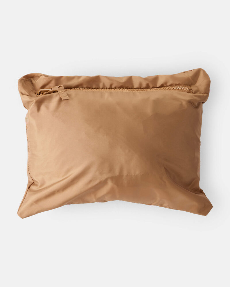 Baby Packable Hooded Puffer Jacket - Brown, image 4 of 5 slides