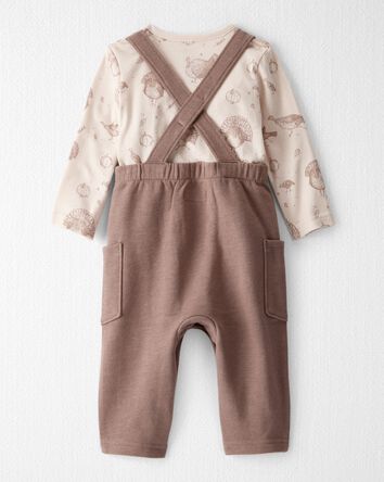 Baby 2-Piece Organic Overall Set in Autumn Grove Print, 