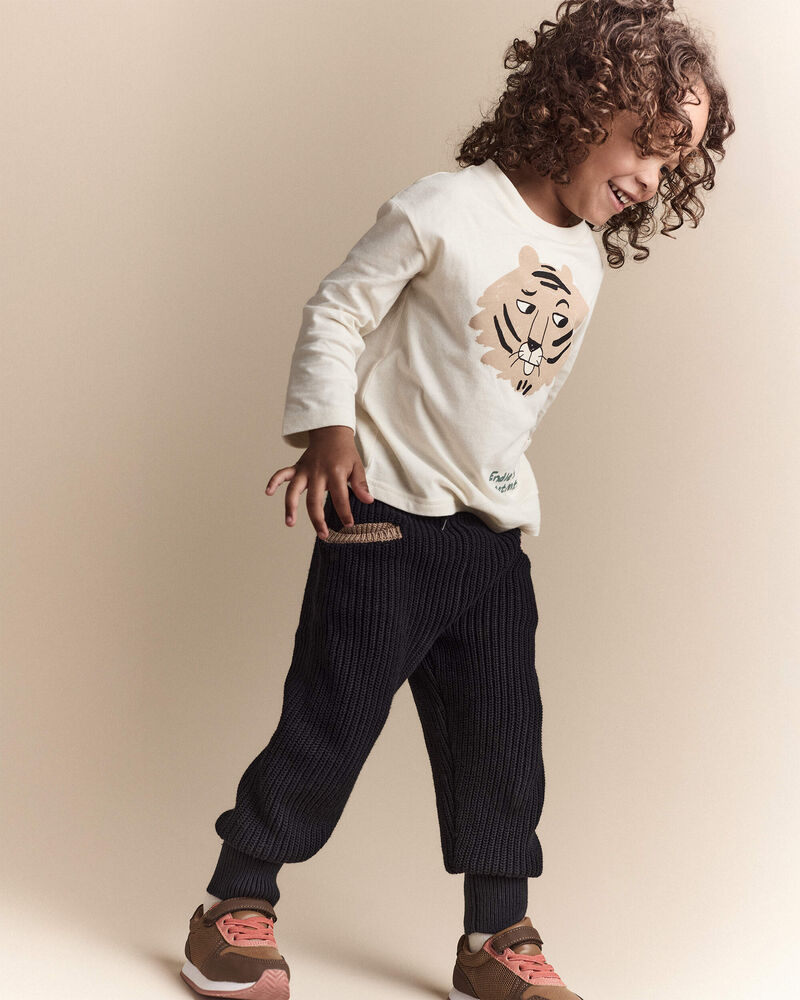 Toddler Sweater Jogger Pant - Black, image 1 of 7 slides