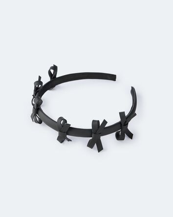 Toddler Girl Faux Leather Bow Headband - Black, 