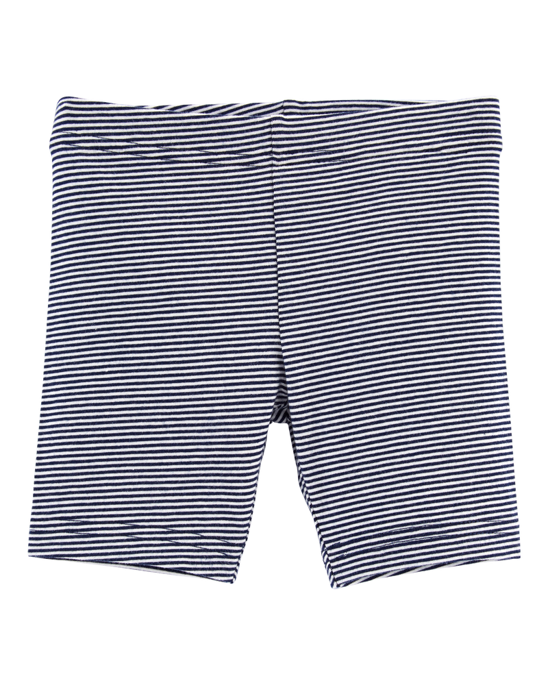 Toddler Girl Striped Tumbling Shorts - Navy, image 1 of 3 slides