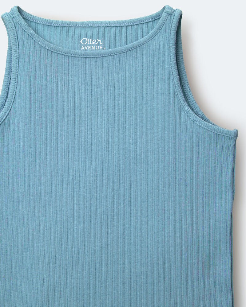 Toddler Girl Ribbed Playtime Tank Top - Pale Blue, image 5 of 5 slides
