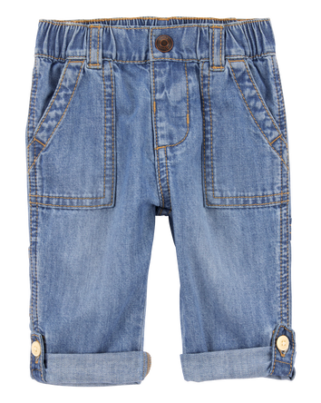 Baby Boy Roll-Up Cuff Jeans - Ozone Wash, 