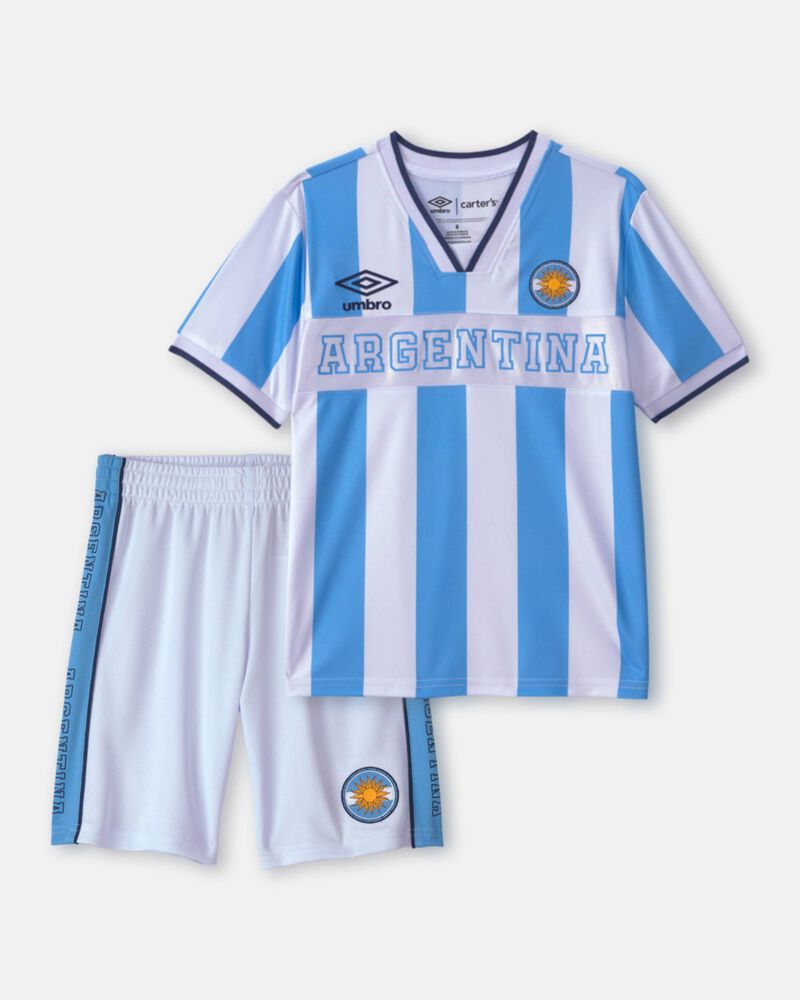 Kids 2-Piece Umbro Argentina Soccer Jersey & Short Set - Light Blue/White, image 1 of 12 slides