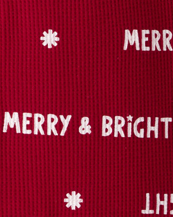 Toddler Merry & Bright Cotton Long-Sleeve 1-Piece Pajamas - Red, 