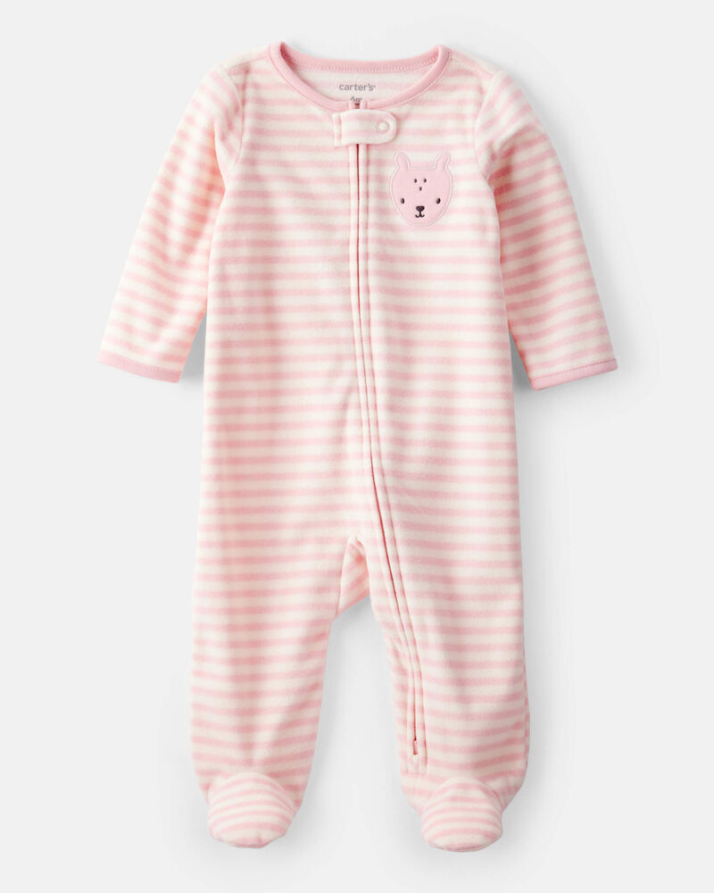 Baby Girl Deer Loose Fit Long-Sleeve Sleep & Play Pajamas - Pink, image 1 of 5 slides