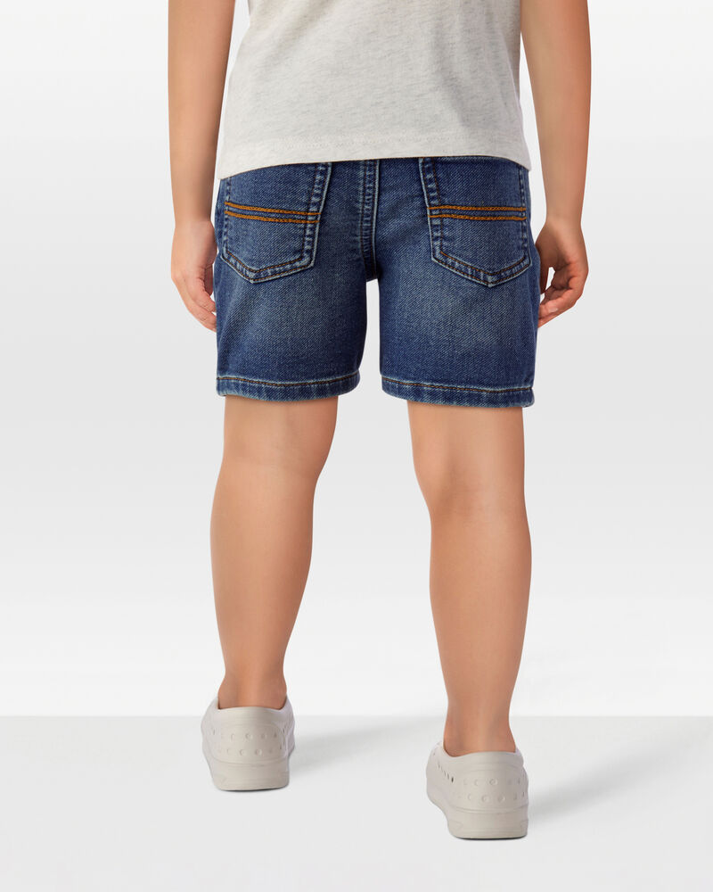 Toddler Pull-On Denim Shorts - Navy, image 3 of 7 slides