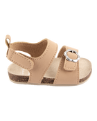 Baby Floral Buckle Faux Cork Sandals - Brown, image 2 of 6 slides