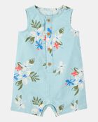 Baby Tropical Button-Down Romper, image 1 of 3 slides