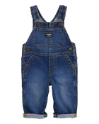 Baby Stretch Denim Classic Overalls - Dark Wash, image 1 of 5 slides