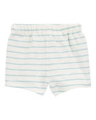 Baby 2-Piece Striped Pocket Tee & Pull-On Slub Jersey Shorts Set - Ivory/Mint, image 6 of 6 slides