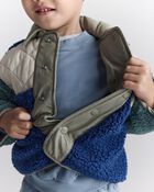 Toddler Boy Colorblock Sherpa Jacket - Blue/Cream, image 5 of 7 slides