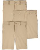 Kid 3-Pack Ponte Knit Uniform Shorts, image 1 of 4 slides