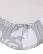 Cozy-Up 2-in-1 Bedside Sleeper & Bassinet Fitted Sheet - Grey Clouds, image 9 of 17 slides
