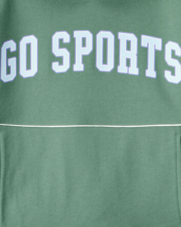 Girls Go Sports Cotton Long-Sleeve Hoodie - Green, 