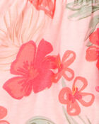 Baby 2-Piece Ribbed Tank & Floral Pull-On Skort Set - Pink, image 4 of 5 slides