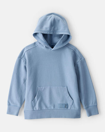 Boys Cotton Long-Sleeve Hoodie - Blue, 
