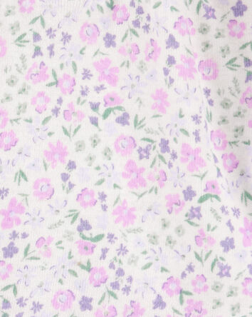 Baby Girl 4-Piece Floral Outfit Set - Purple, 