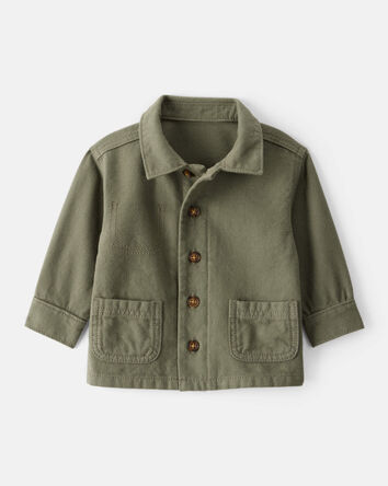 Baby Boy Herringbone Long-Sleeve Fashion Jacket - Olive, 