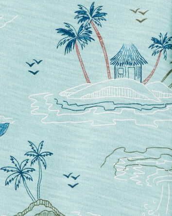 Toddler 2-Piece Button-Down Shirt & Pull-On Short Set, 