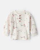 Baby Boy Skiing Henley T-Shirt - Cream, image 1 of 3 slides