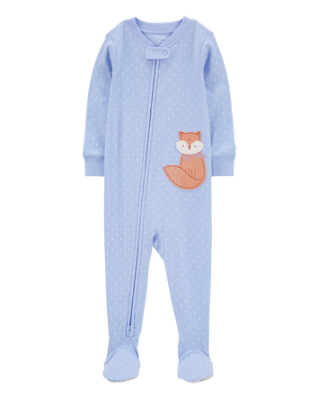 Baby 1-Piece Fox 100% Snug Fit Cotton Footie Pajamas, 