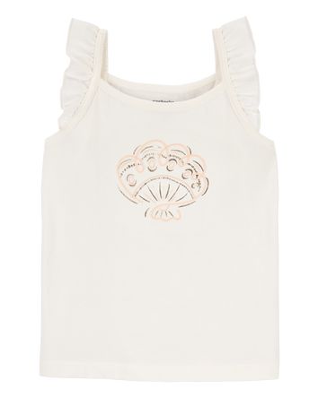 Toddler Seashell Flutter Tank - White, 