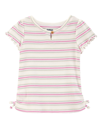 Toddler Short-Sleeve Cotton Rib Stripe Top, 