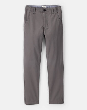 Boys Flat Front Fashion Pants - Grey, 