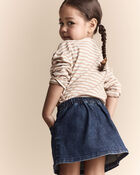 Toddler Girl Asymmetrical Denim Skirt - Blue, image 3 of 7 slides